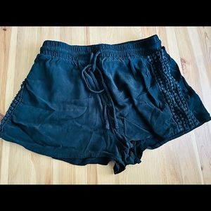 Brand New black shorts w embroidered on side XS